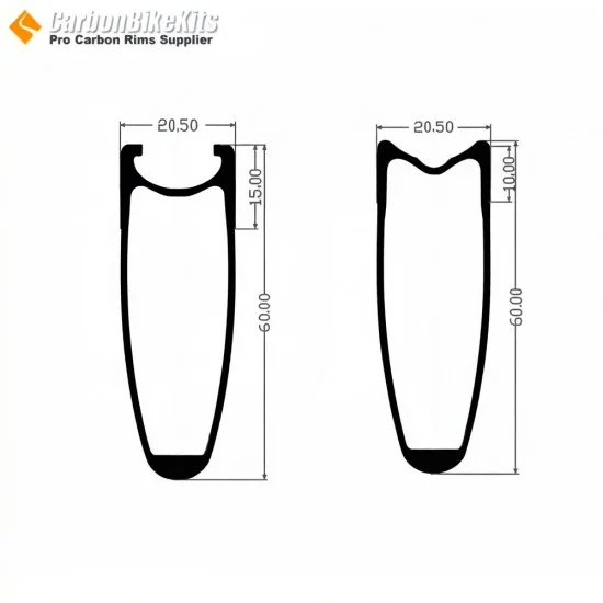700C 60x20.5mm Clincher / Tubular Road Bike Rims